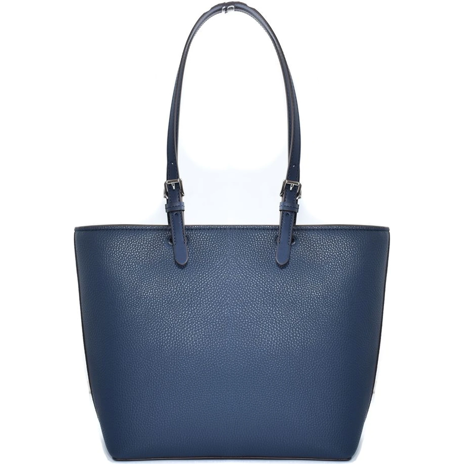 Blue Artificial Leather Tote Bag