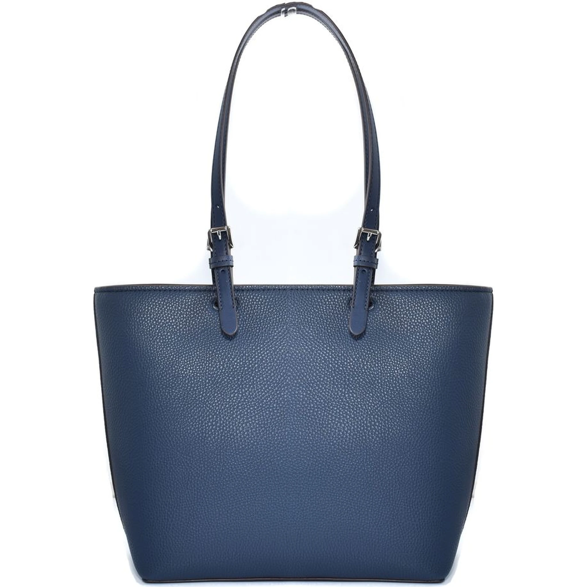 Blue Artificial Leather Tote Bag