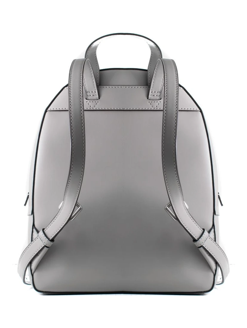 Gray Leather Backpack
