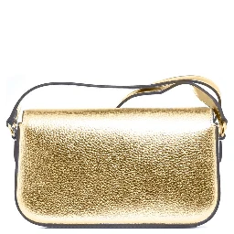 Gold Leather Crossbody Bag