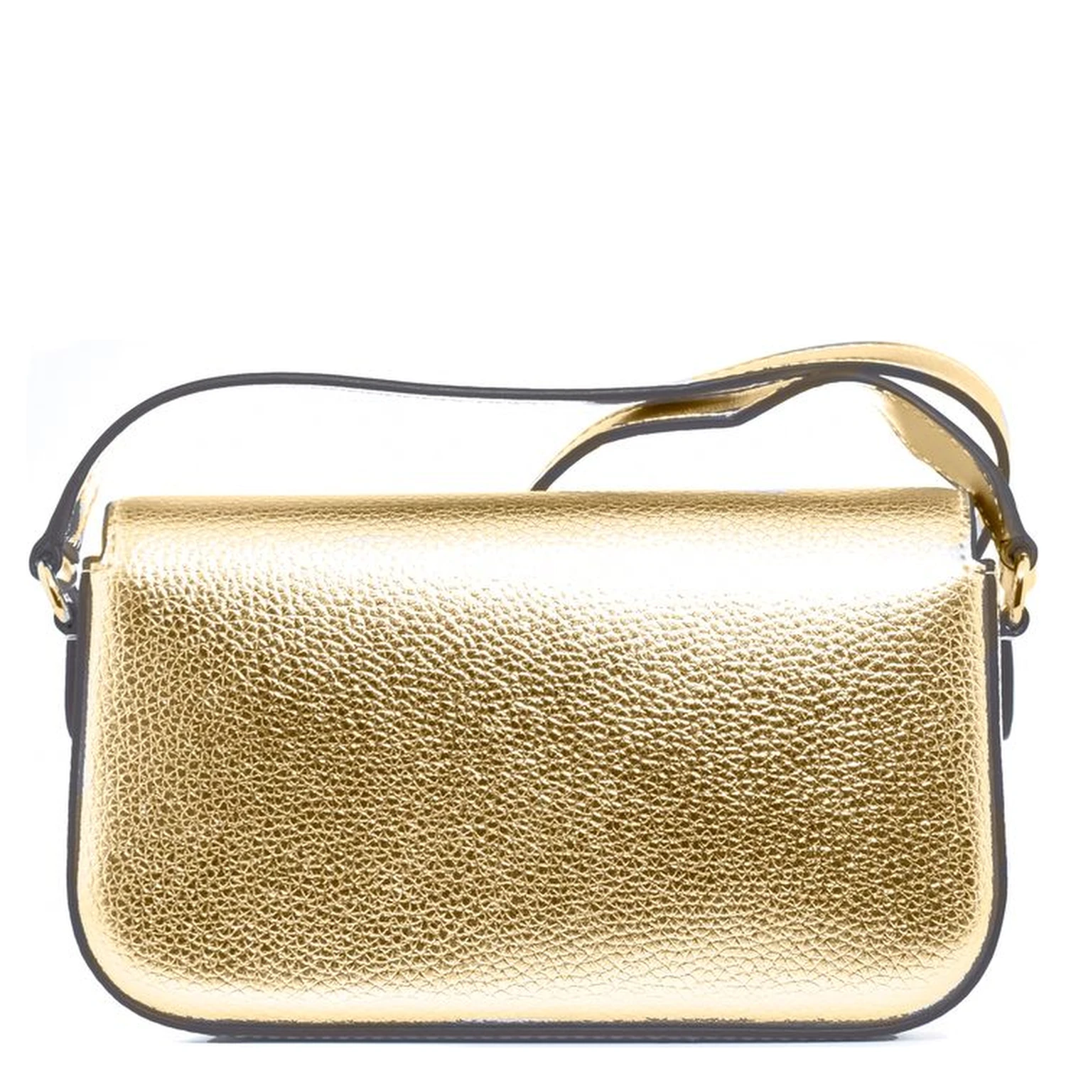 Gold Leather Crossbody Bag