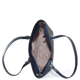 Blue Artificial Leather Tote Bag