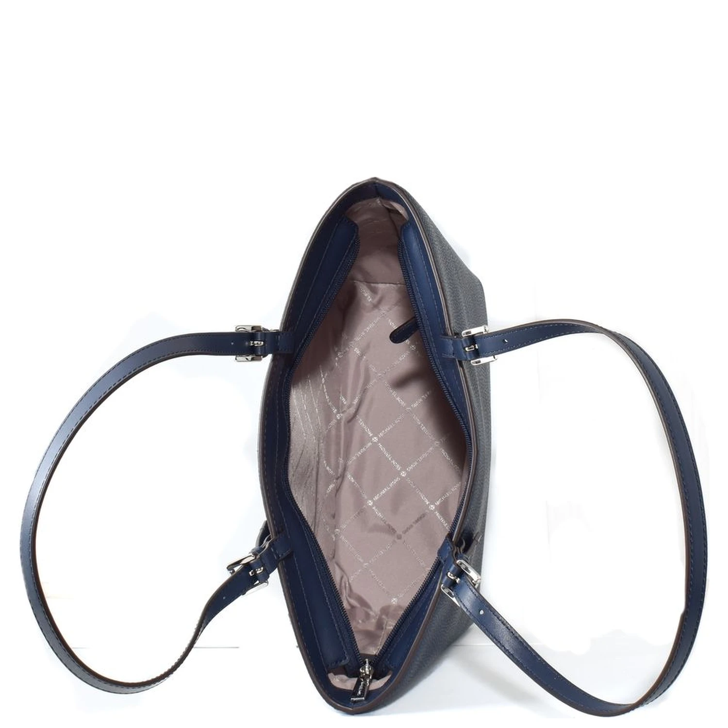 Blue Artificial Leather Tote Bag