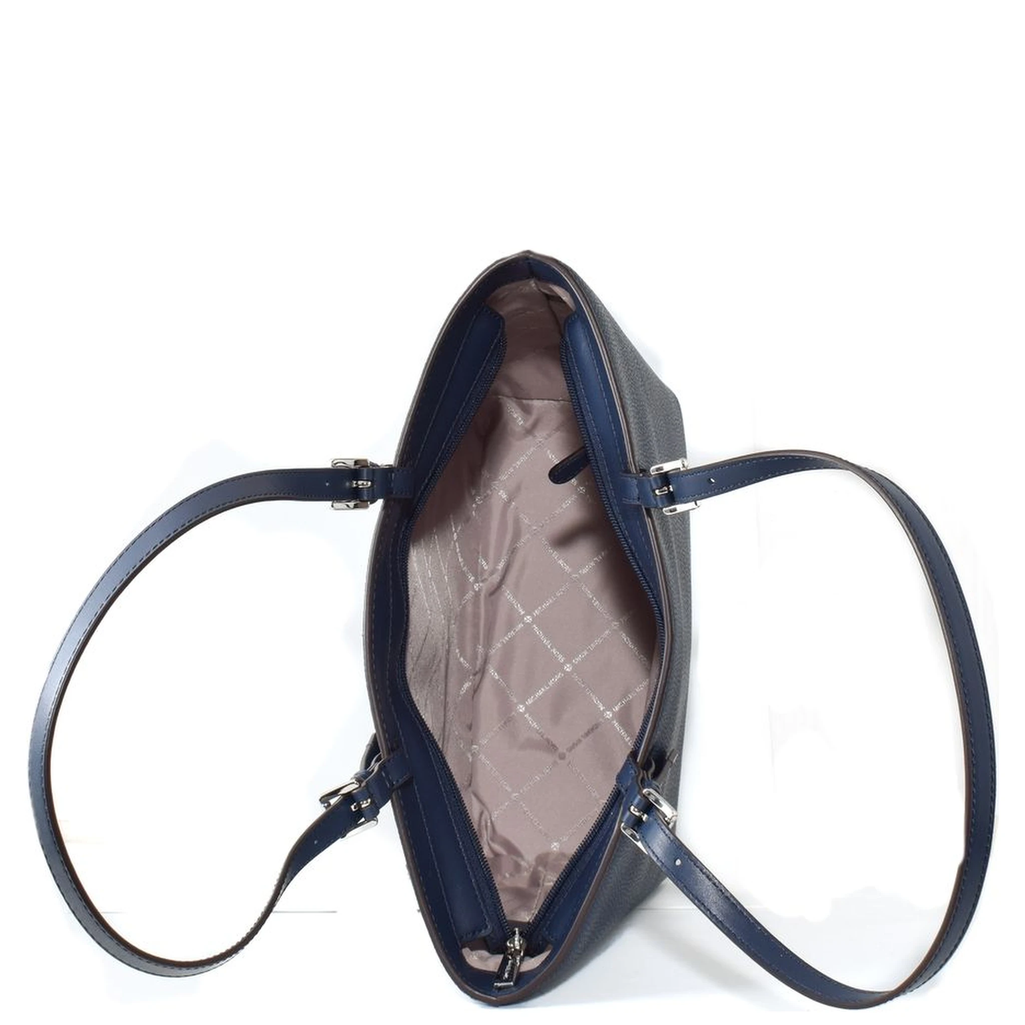 Blue Artificial Leather Tote Bag
