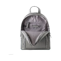 Gray Leather Backpack
