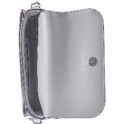 Gray Leather Shoulder Bag
