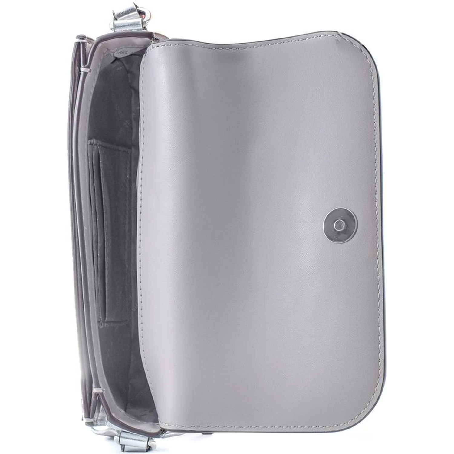Gray Leather Shoulder Bag