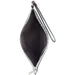 Gray Leather Clutch Bag