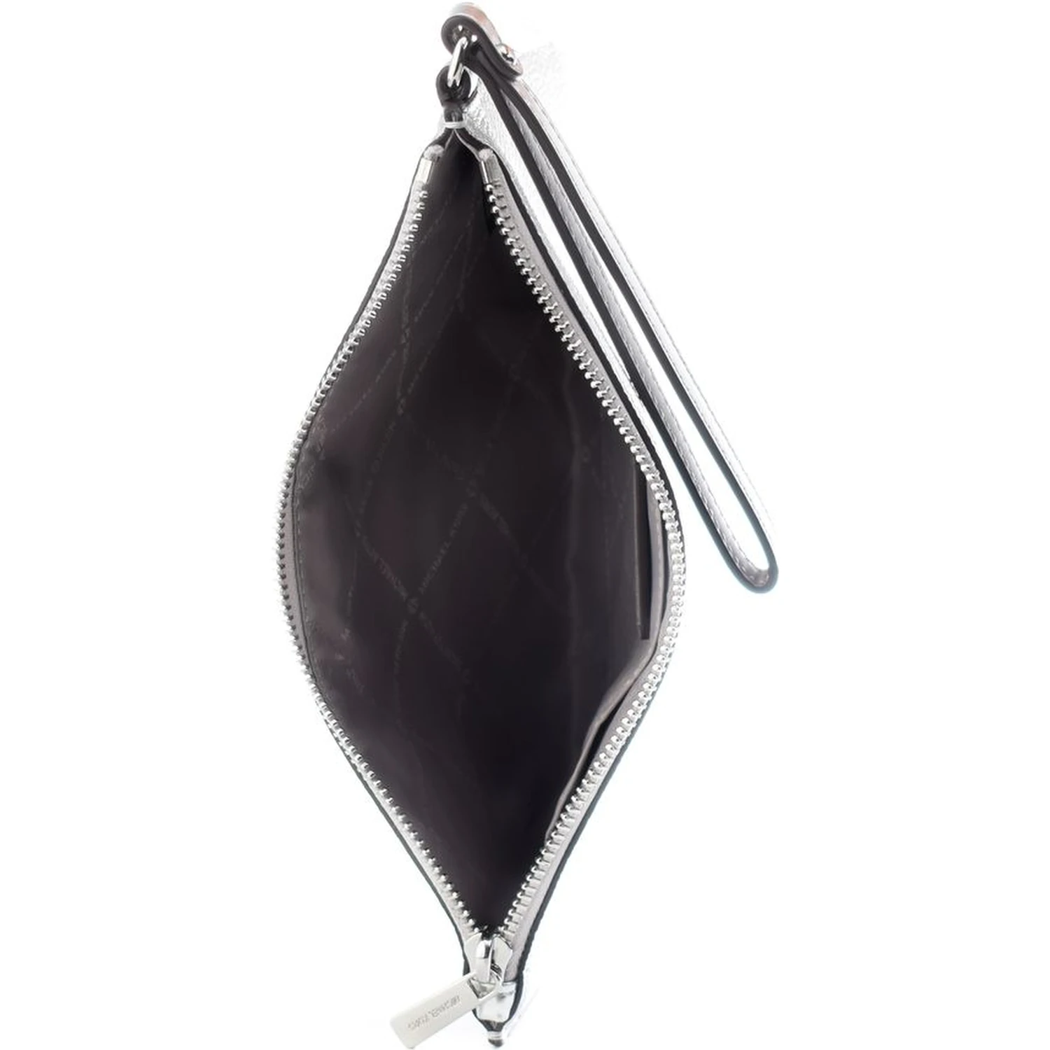 Gray Leather Clutch Bag
