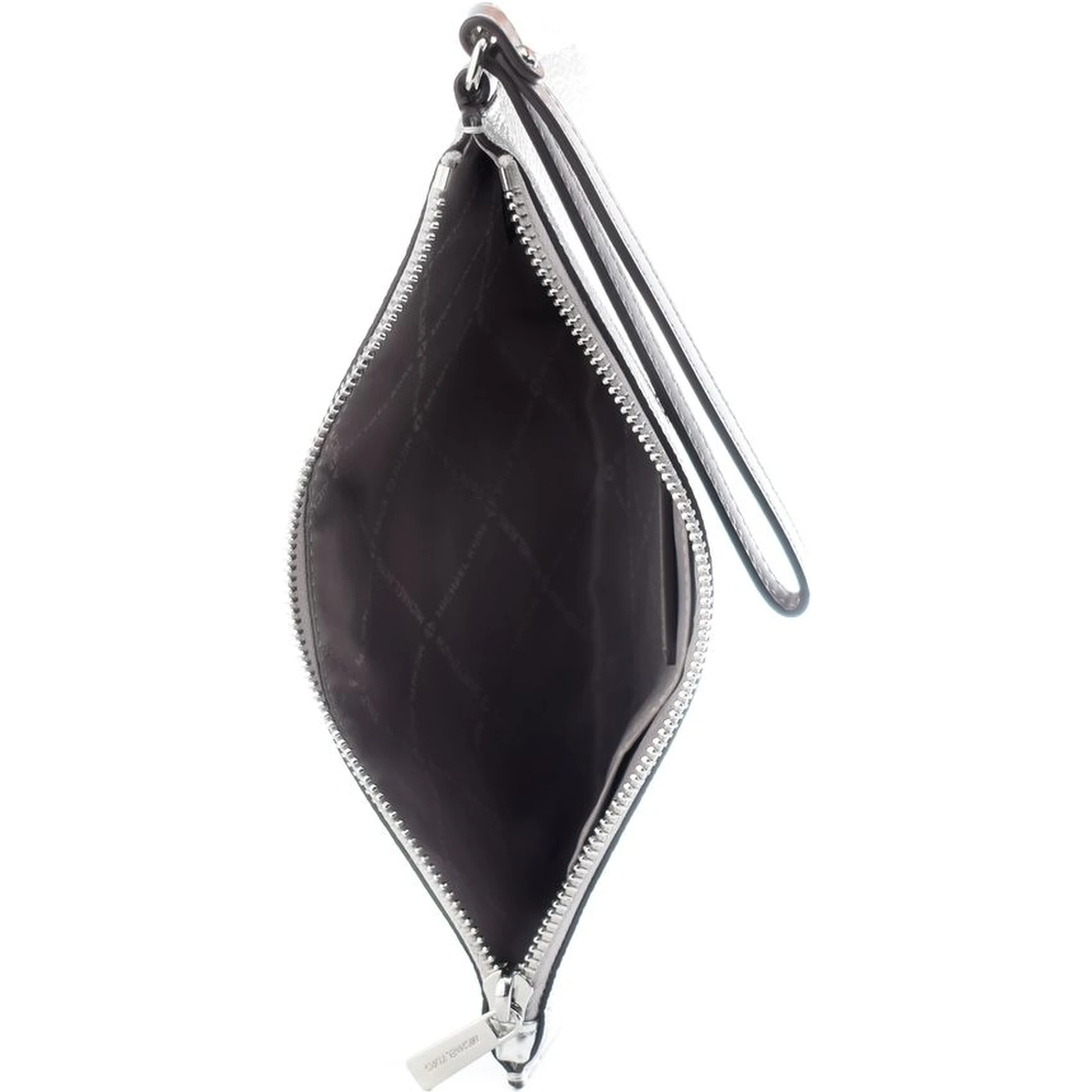 Gray Leather Clutch Bag