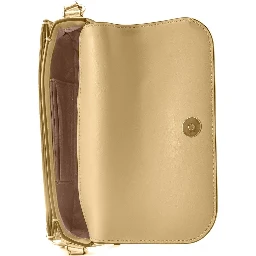 Gold Leather Crossbody Bag