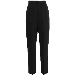 Black Polyester Casual Pants