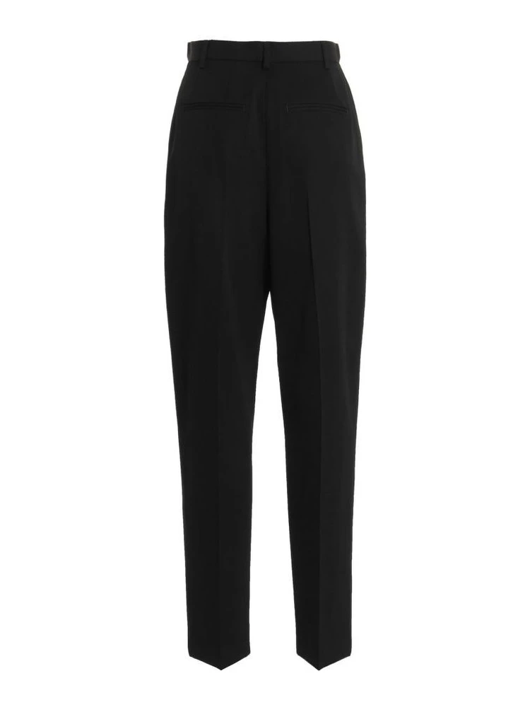 Black Polyester Casual Pants