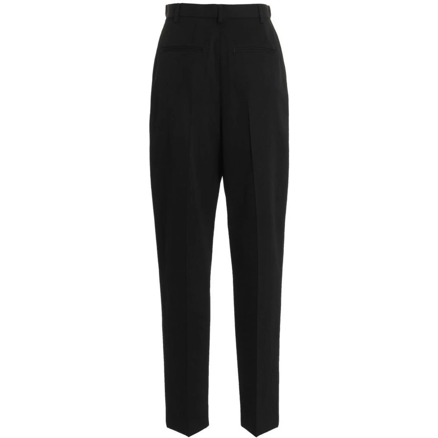 Black Polyester Casual Pants
