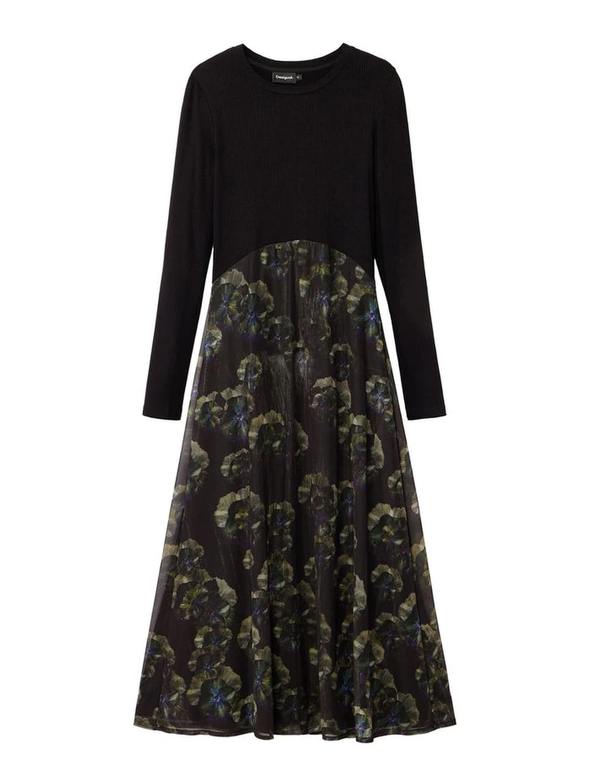 Black Polyester Casual Dress