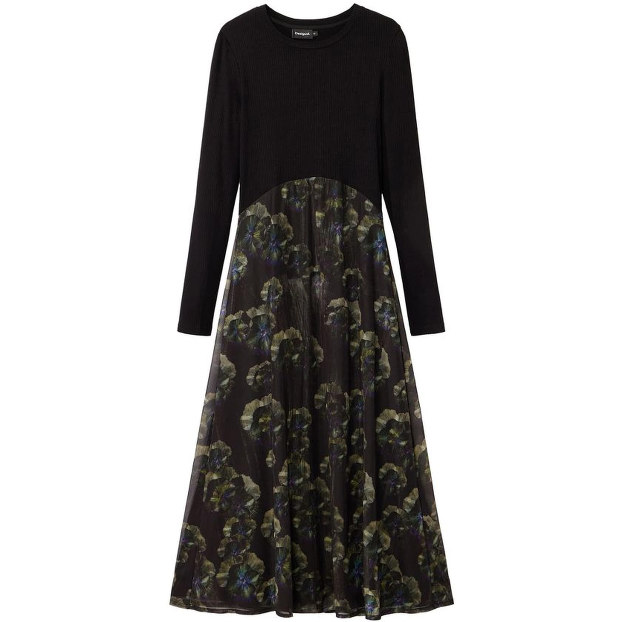 Black Polyester Casual Dress