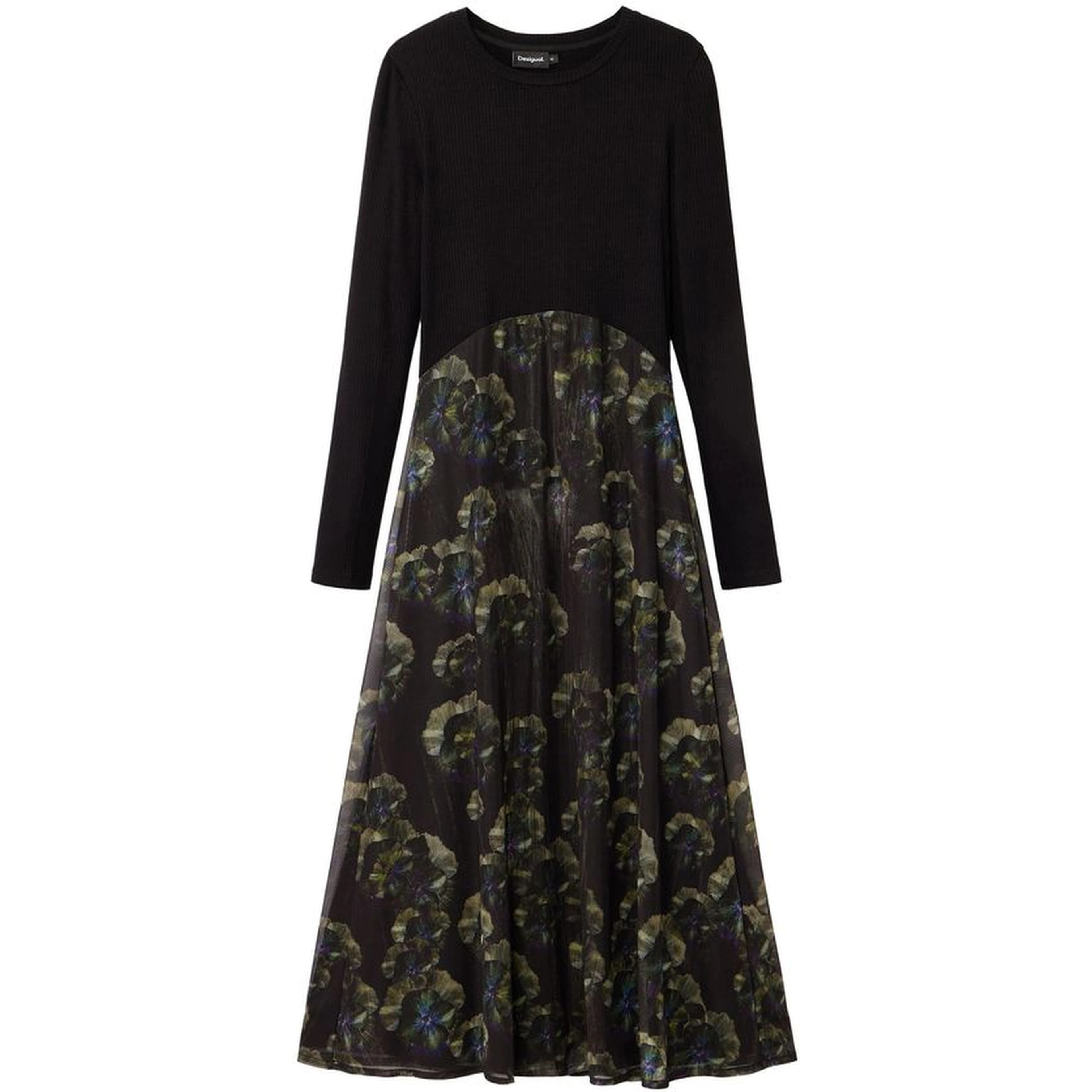 Black Polyester Casual Dress