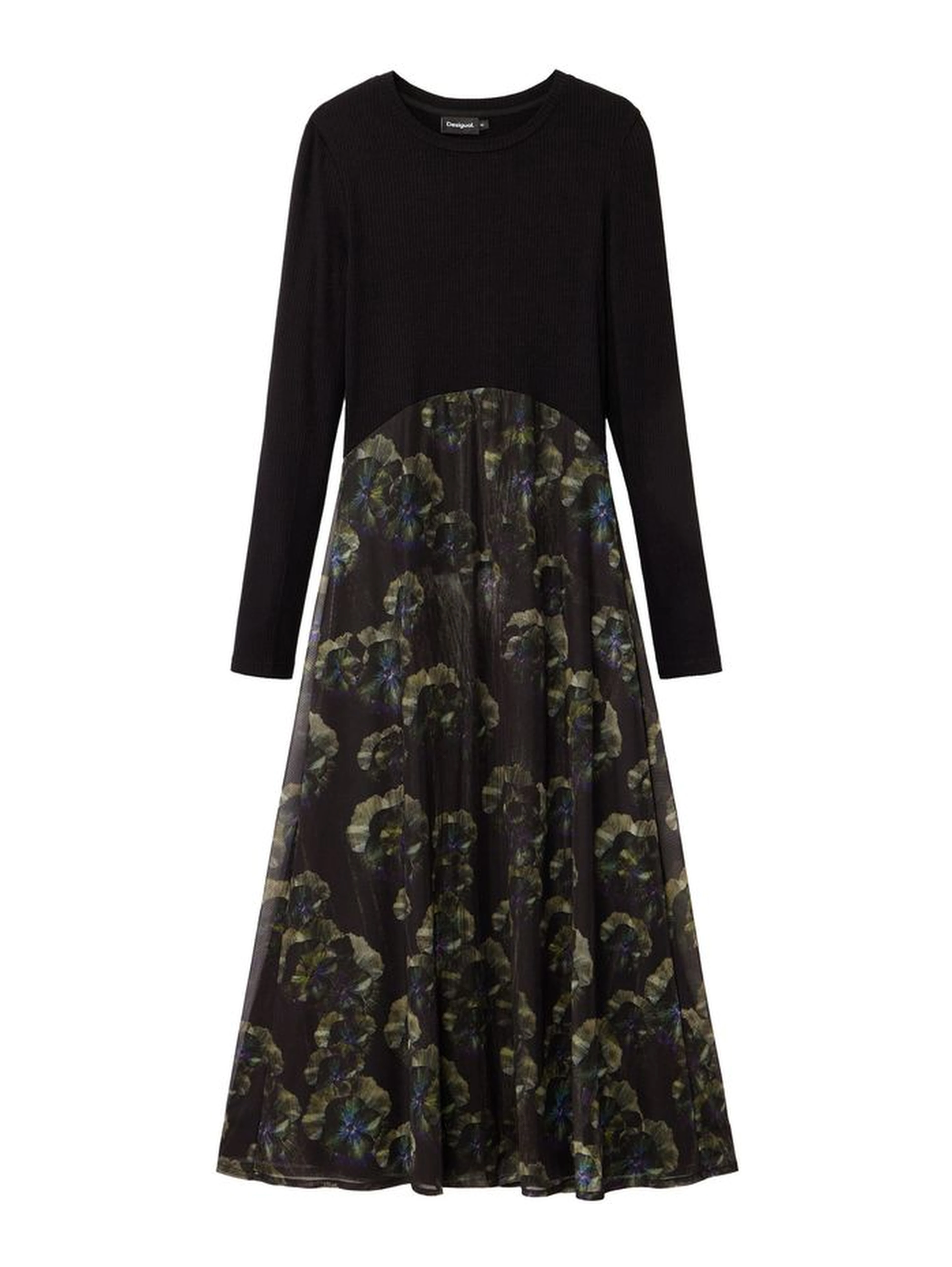 Black Polyester Casual Dress