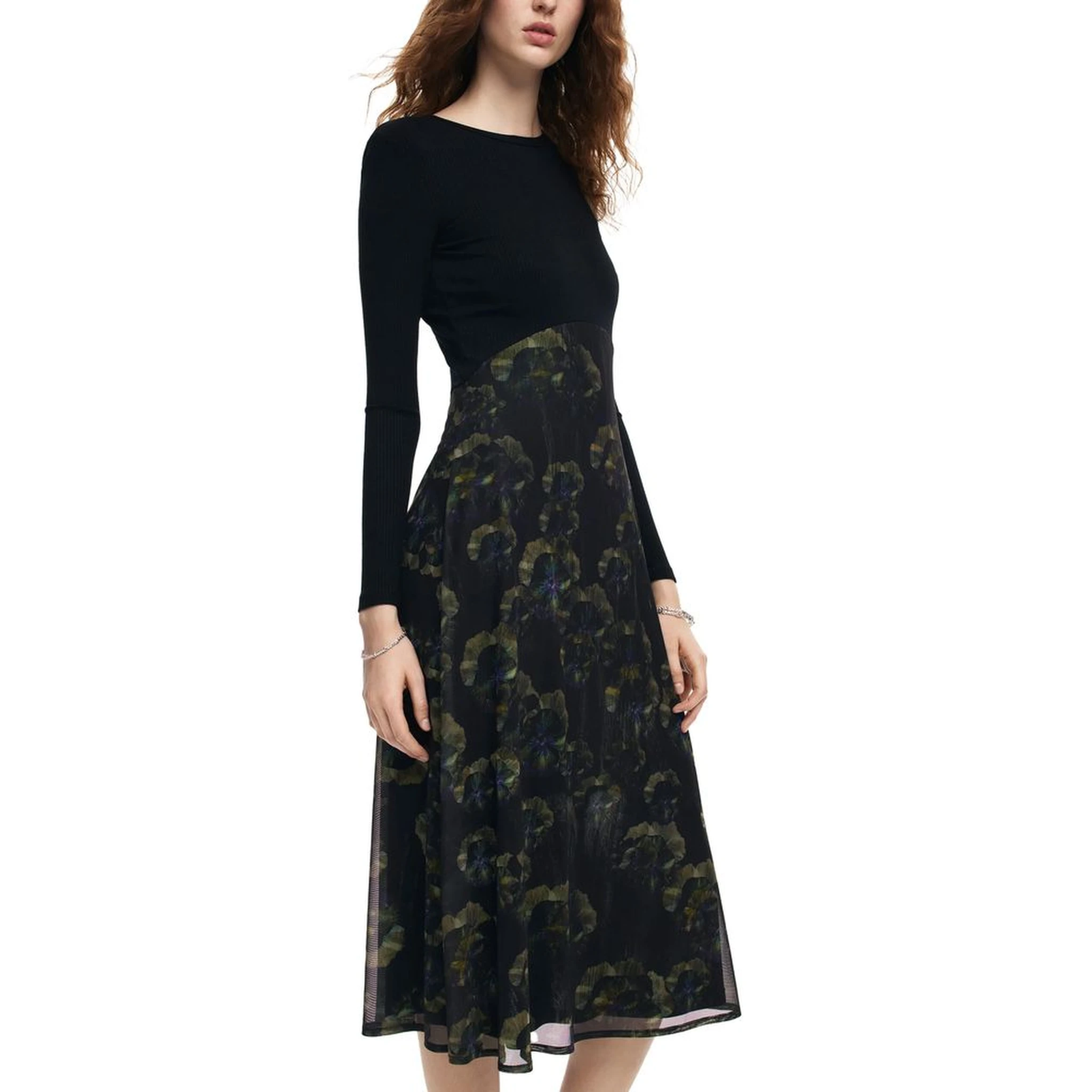 Black Polyester Casual Dress
