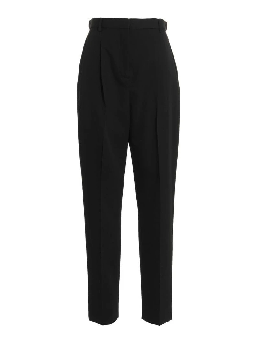 Black Polyester Casual Pants