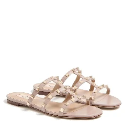 Multicolor Calfskin Strap-On Sandals