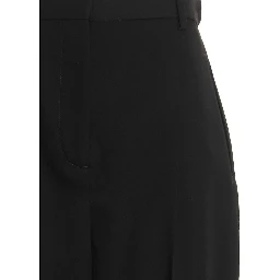 Black Polyester Casual Pants