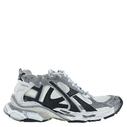 Gray Polyurethane Athletic Sneakers