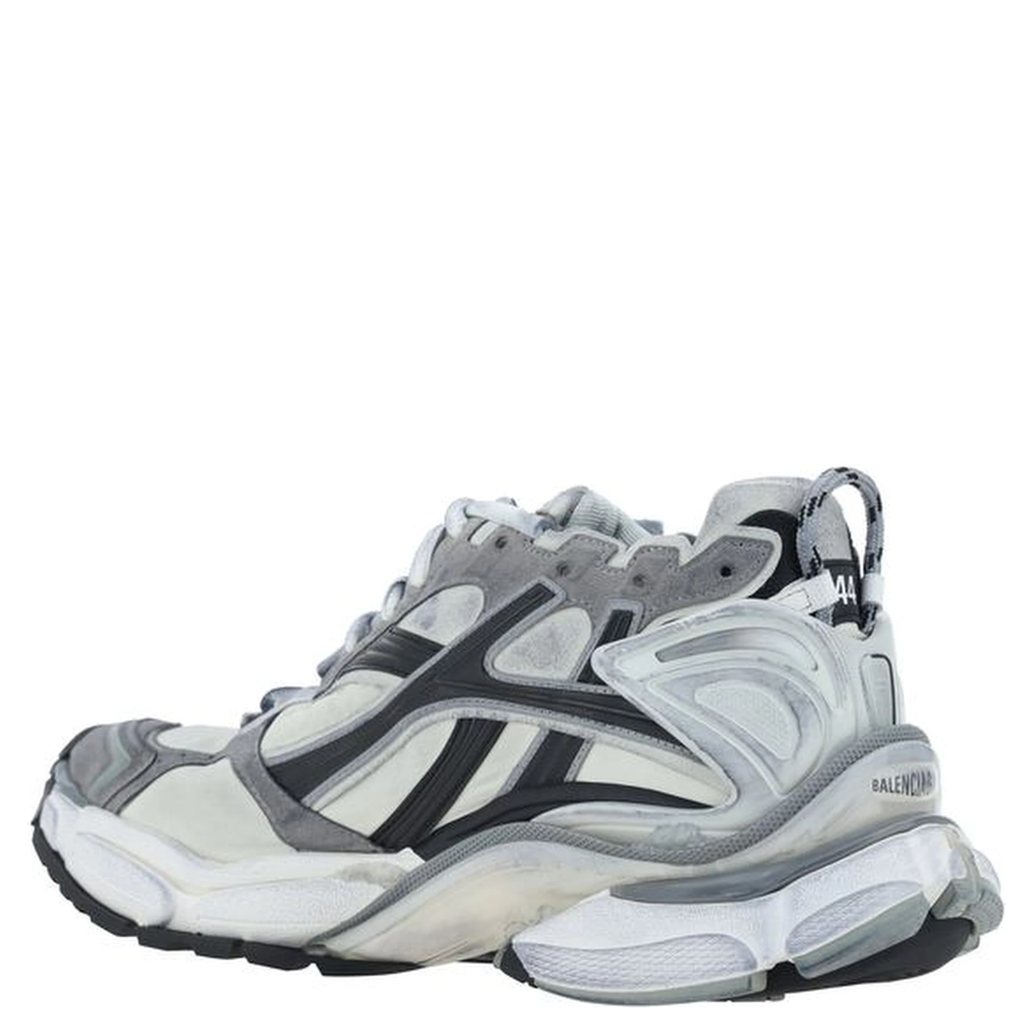 Gray Polyurethane Athletic Sneakers