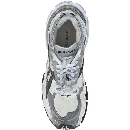 Gray Polyurethane Athletic Sneakers