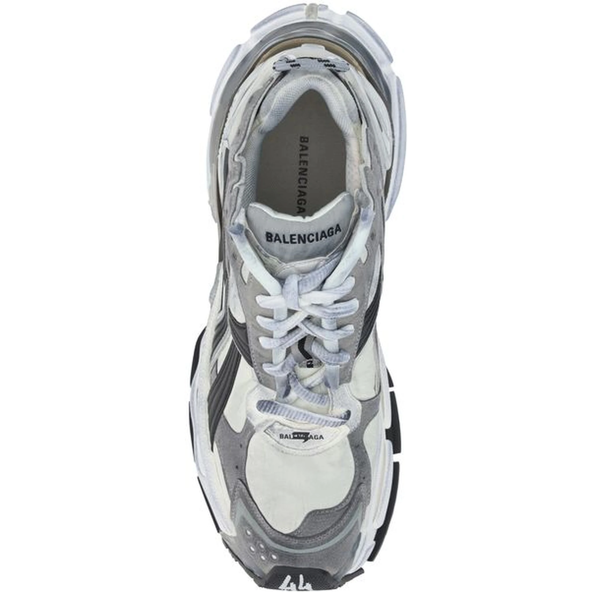 Gray Polyurethane Athletic Sneakers