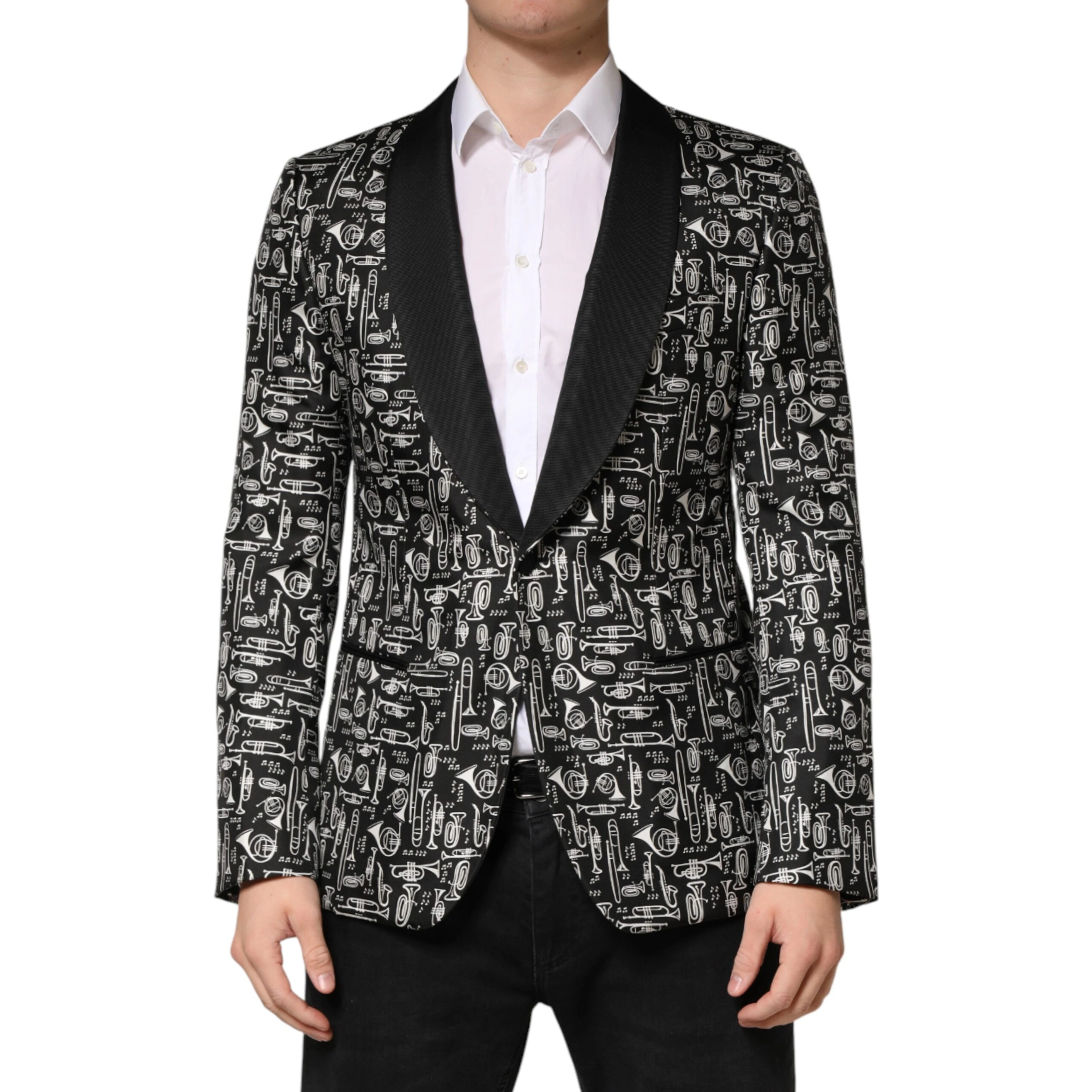 Black Jazz Club Silk Single Breasted Blazer