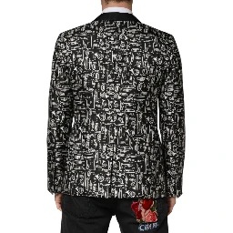 Black Jazz Club Silk Single Breasted Blazer