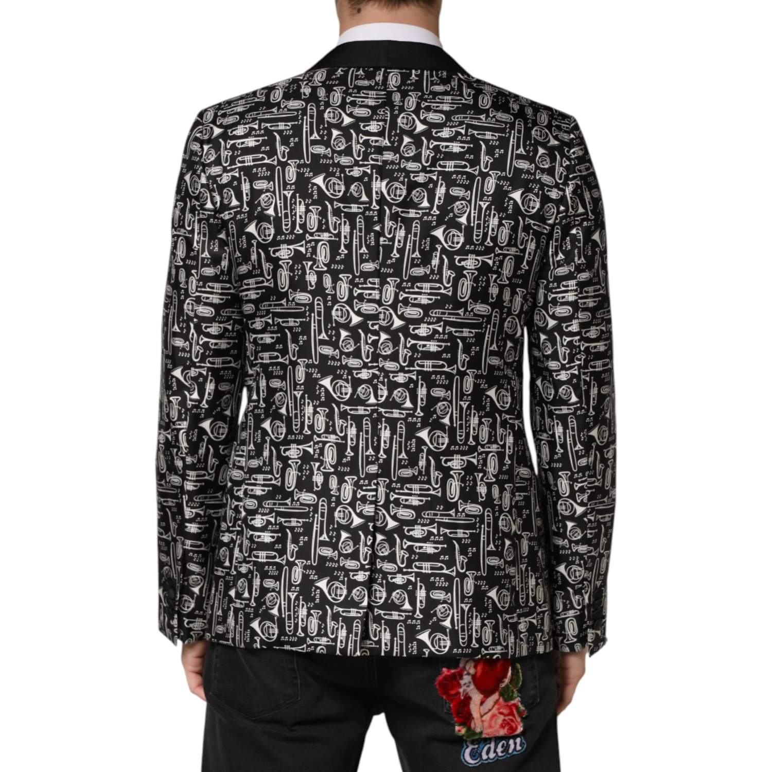 Black Jazz Club Silk Single Breasted Blazer