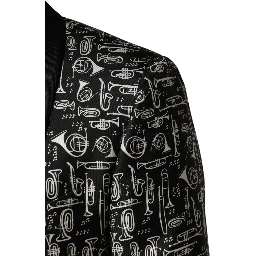 Black Jazz Club Silk Single Breasted Blazer