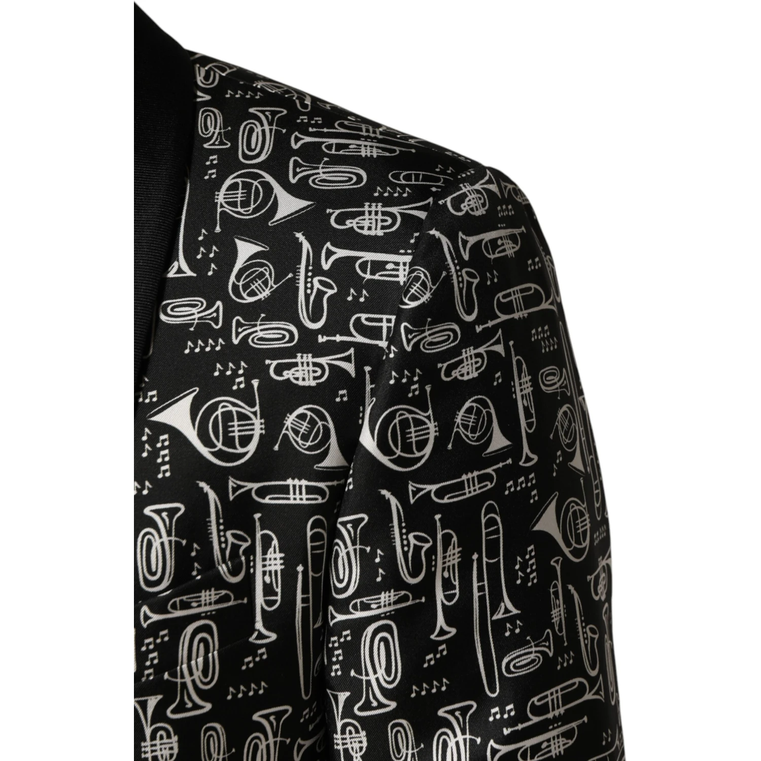 Black Jazz Club Silk Single Breasted Blazer