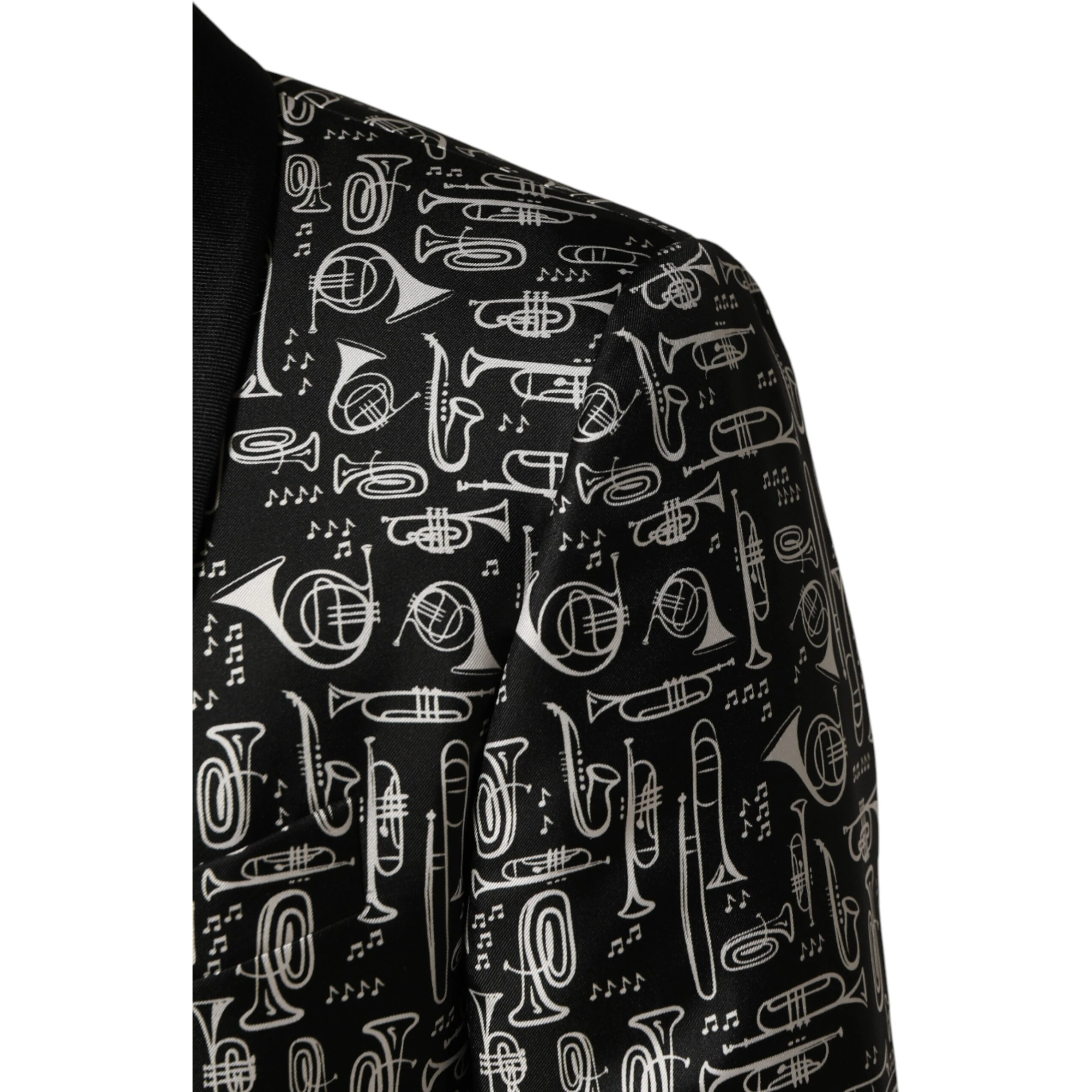 Black Jazz Club Silk Single Breasted Blazer