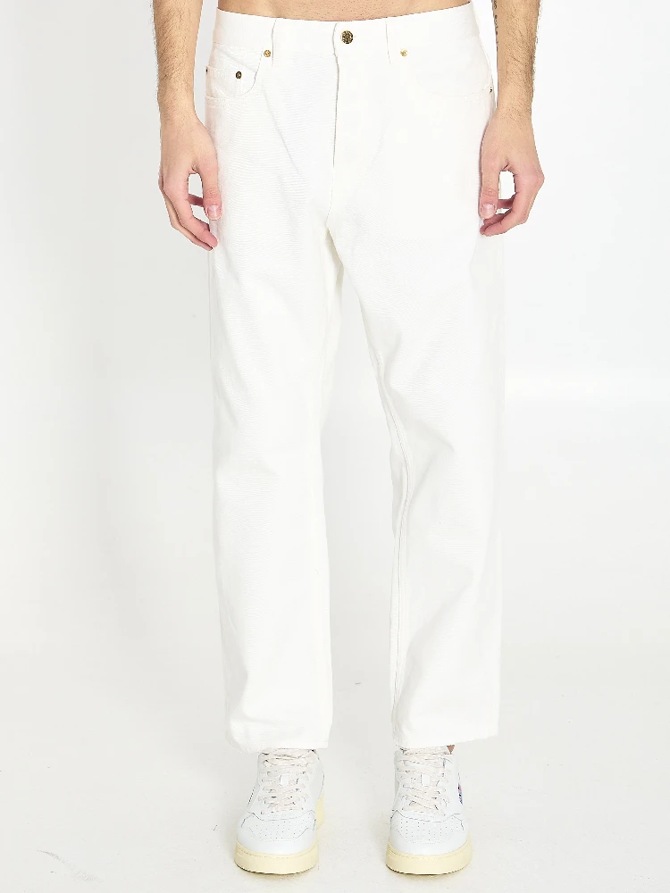 White jeans in denim