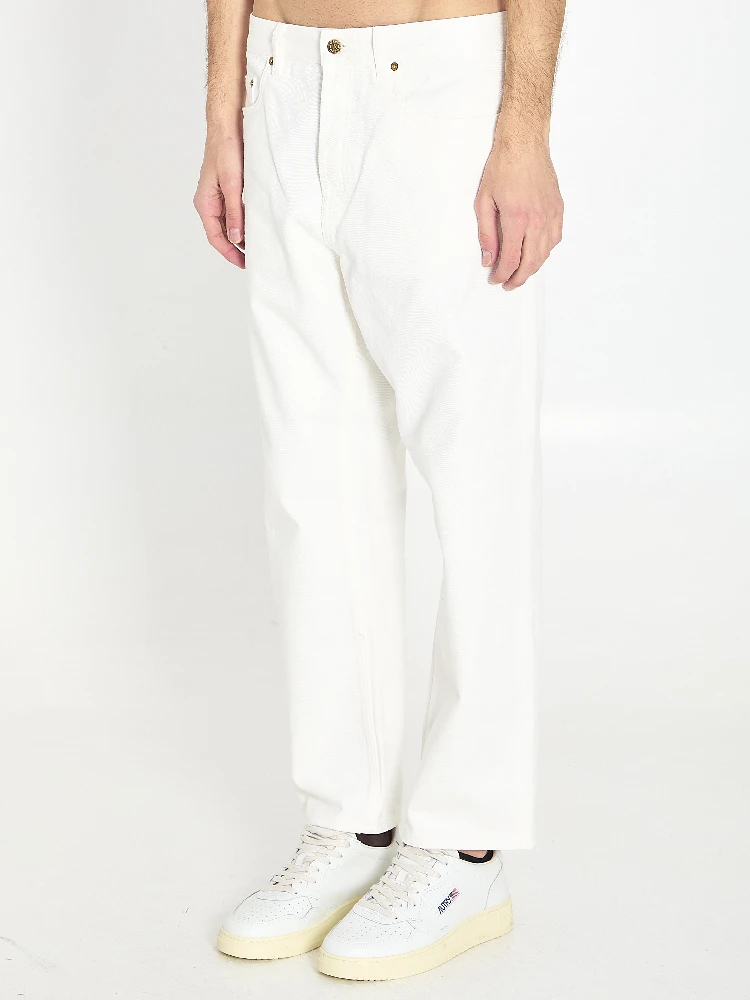 White jeans in denim alternative