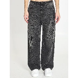Faded denim jeans