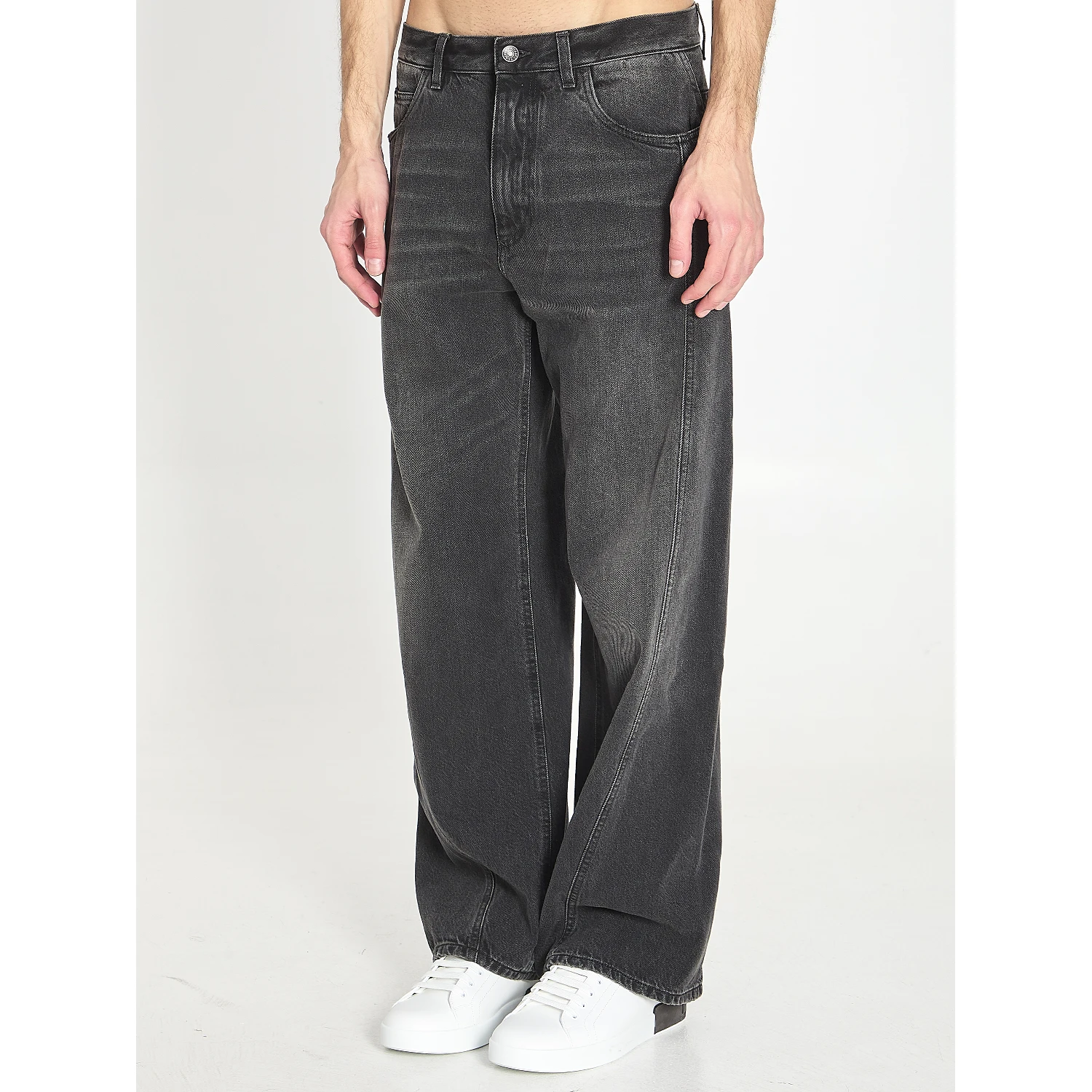 Faded denim jeans