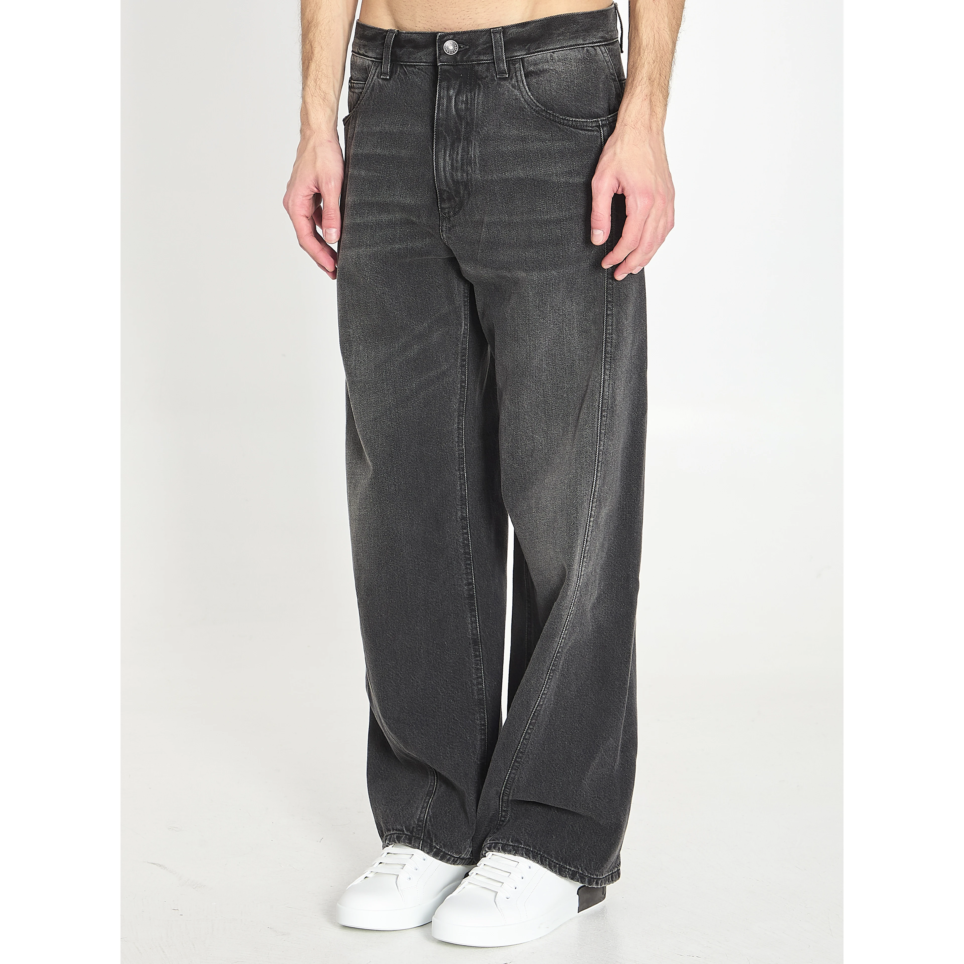 Faded denim jeans