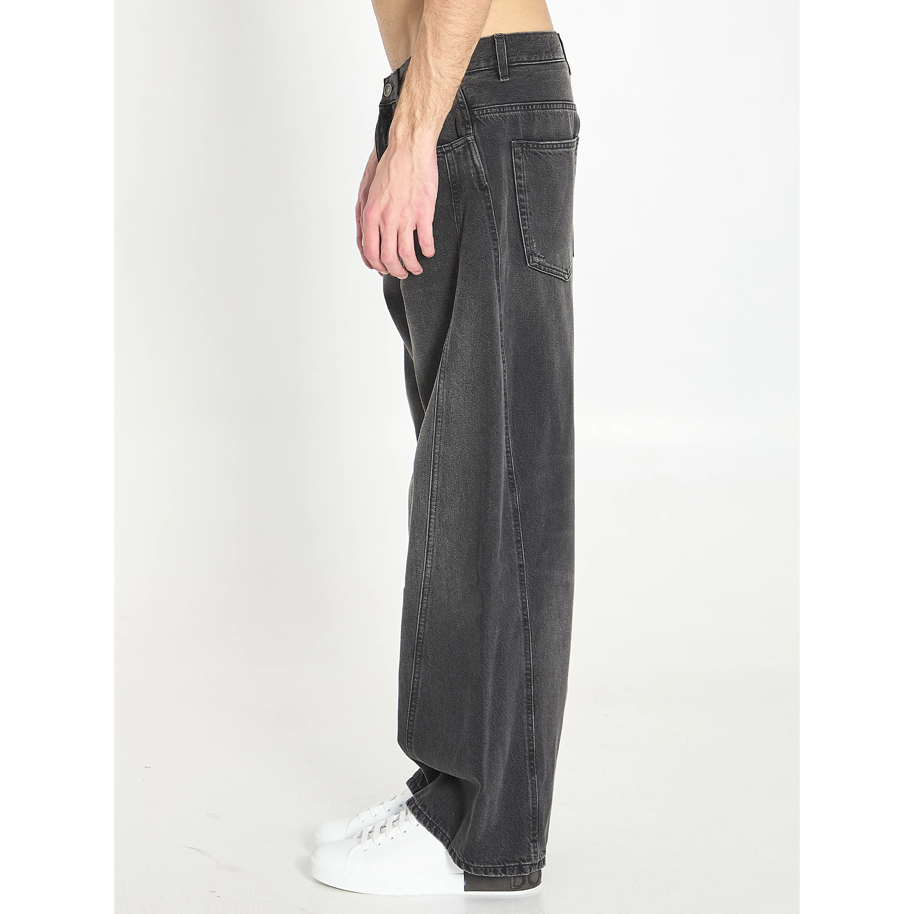Faded denim jeans