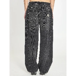 Faded denim jeans