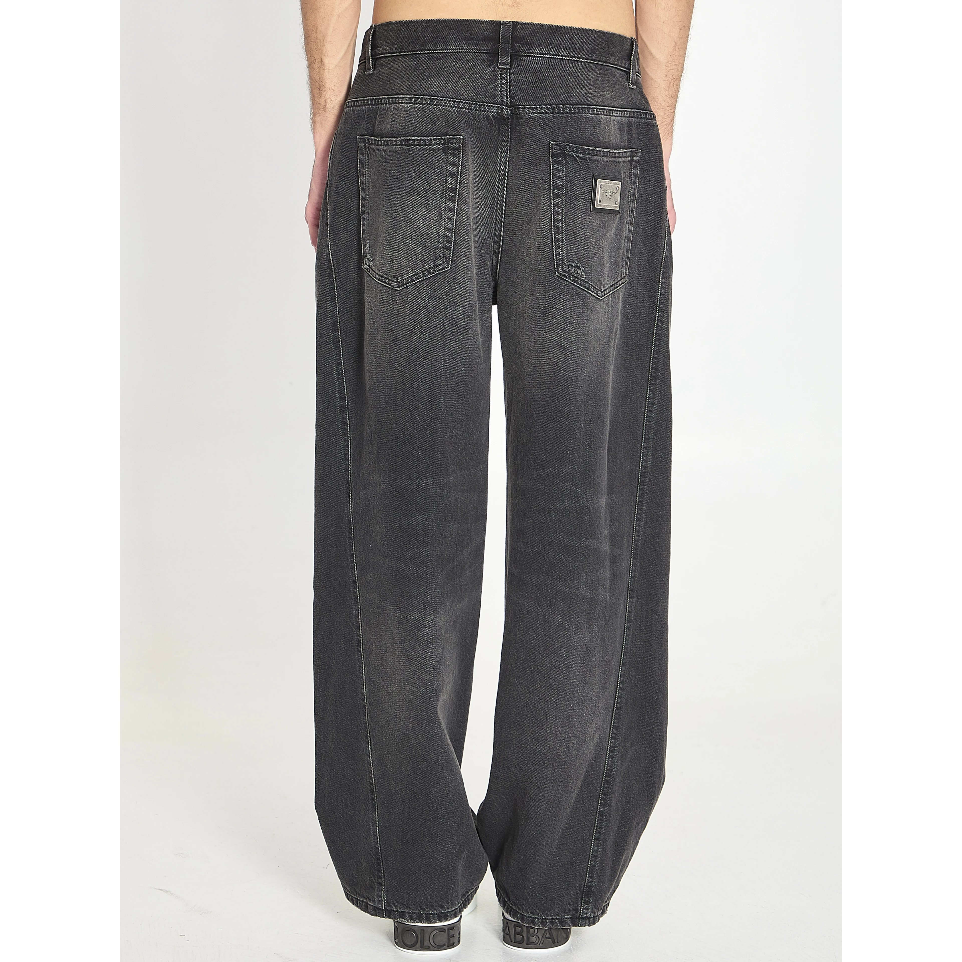 Faded denim jeans
