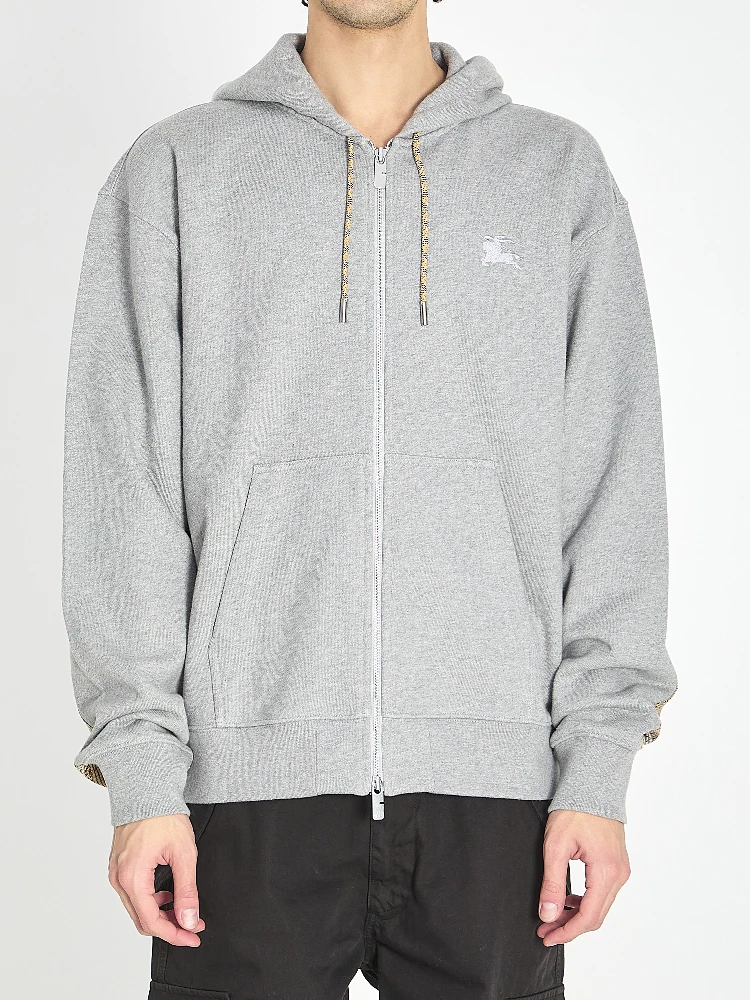 Cotton zipped hoodie
