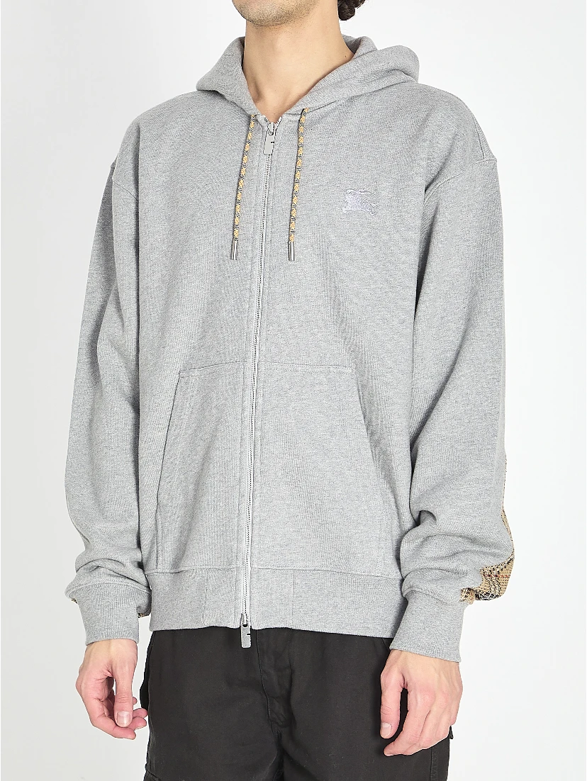 Cotton zipped hoodie