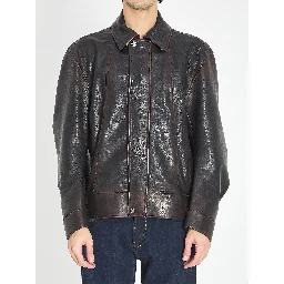 Nappa leather bomber jacket