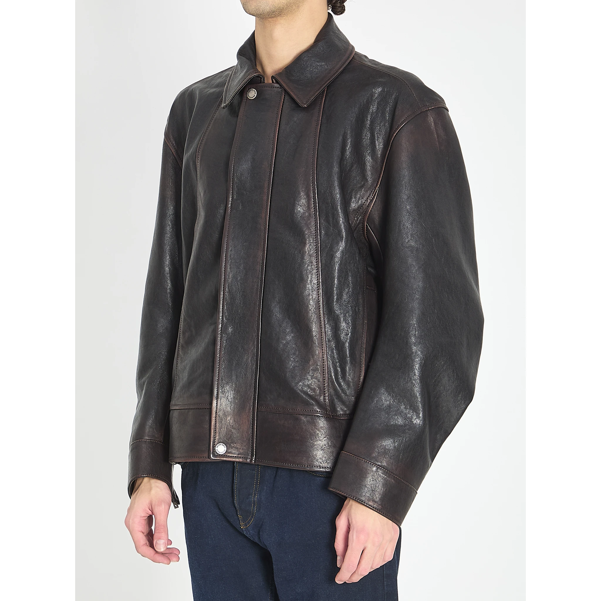 Nappa leather bomber jacket