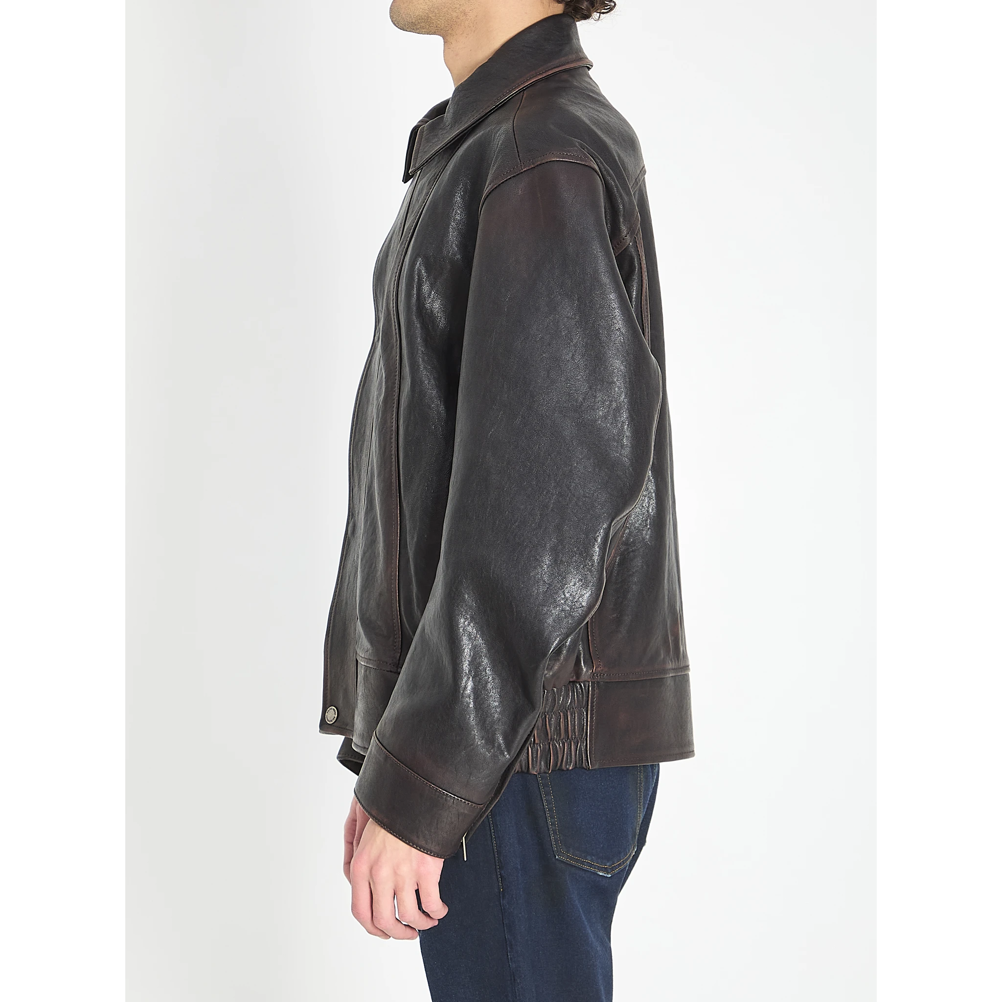 Nappa leather bomber jacket