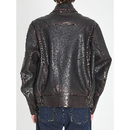 Nappa leather bomber jacket
